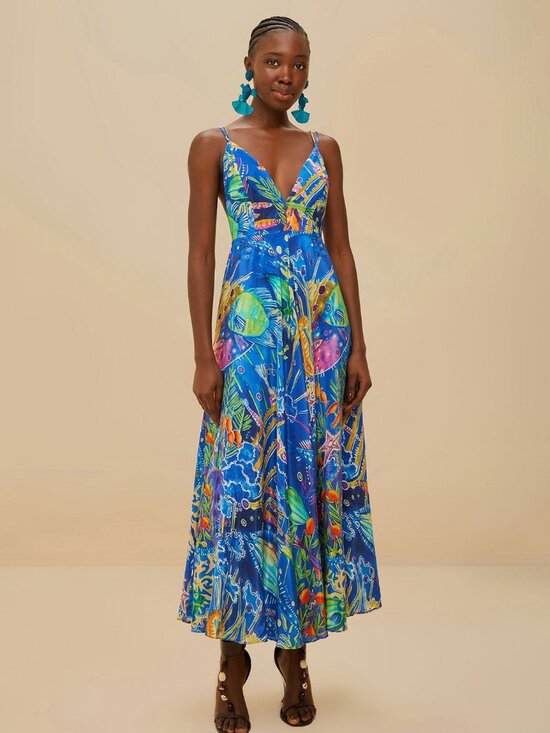 FARM Rio Dresses & Skirts - FARM Rio Deep Sea Maxi Dress